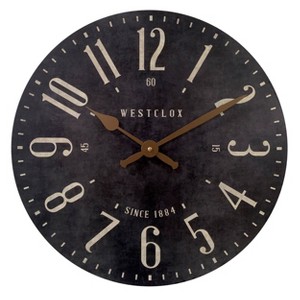 Westclox 15.5" Authentic Vintage Wall Clock Black: Modern Analog, Indoor Use, No Battery Included - 1 of 4