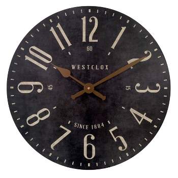 15.5" Authentic Vintage Wall Clock Black - Westclox