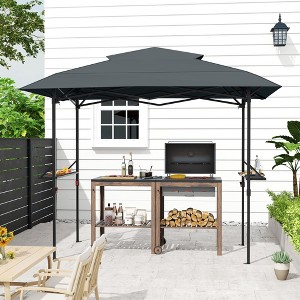 HAPPATIO 8×5 FT Pop Up Grill Gazebo, Outdoor Grill Canopy with Vented Roof & Side Shelves, Easy Set up - 1 of 4
