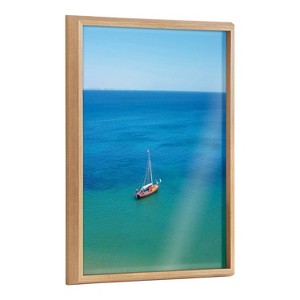 18" x 24" Blake A Lagos Sail Framed Printed Glass by Rachel Dowd Natural - Kate & Laurel All Things Decor - 1 of 4
