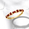 Ross-Simons 0.80 ct. t.w. Baguette and Round Garnet Ring in 14kt Yellow Gold - 4 of 4