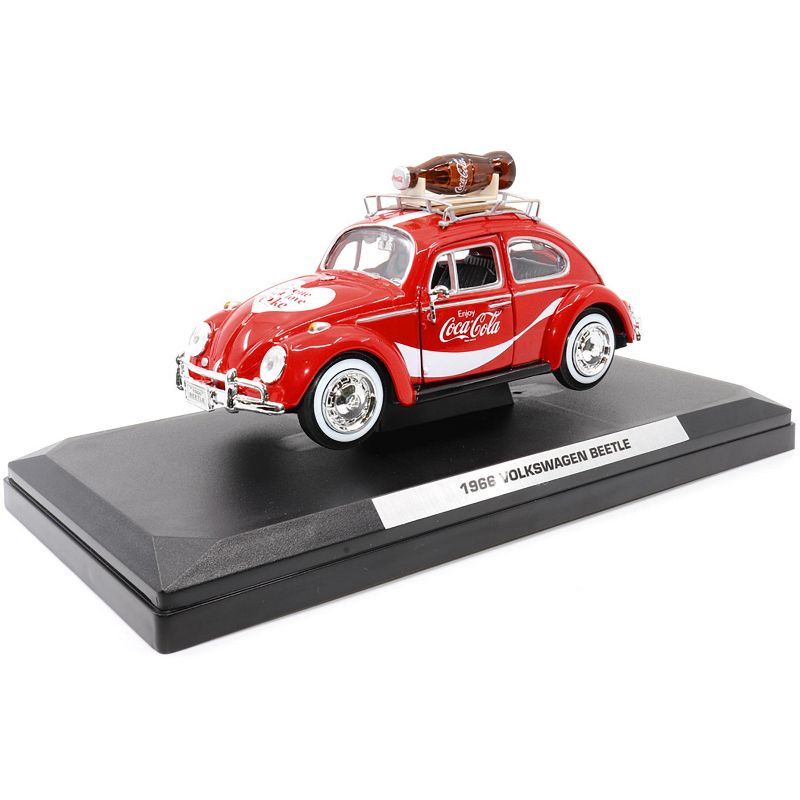 1966 Volkswagen Beetle Red "Enjoy Coca-Cola" with Roof Rack and Accessories 1/24 Diecast Model Car by Motor City Classics, 5 of 7