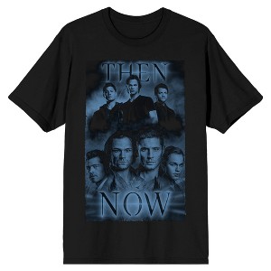 Supernatural TV Series Men's Then & Now Black Graphic T-Shirt - 1 of 1