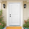Lirago 2 Panel Plank Arch Top Fiberglass Front Doors 36  inch  x 80  inch  Right Hand Inswing White Wooden Grain Finish with Door Jamb - 2 of 4