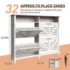 Wooden Shoe Cabinet Storage with Flip Drawers & Open Storage, Hidden Narrow Shoe Rack, White Grey - 2 of 4