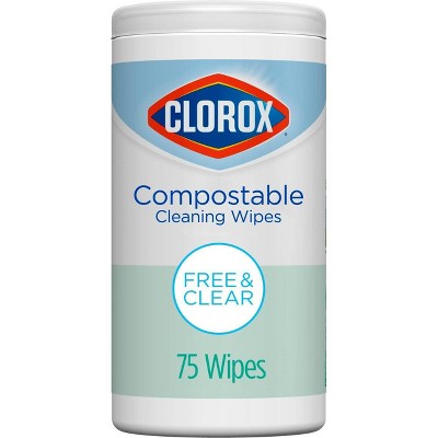 Clorox Compostable Wipes - Free & Clear - 75ct