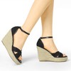 Allegra K Women's Ankle Strap Espadrille Wedge Heel Sandals - 2 of 4