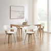 HOMLUX White Fabric Swivel Accent Chair Natural Style Desk Arm Chair with Wood Legs, No Wheels - 4 of 4