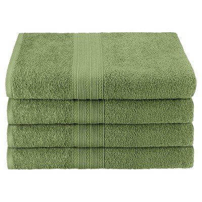 Eco-Friendly Ringspun Cotton Modern Absorbent 4-Piece Bath Towel Set - Blue Nile Mills