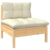 vidaXL Garden Lounge Set Cream Solid pinewood, 100% polyester Standard - 3 of 4