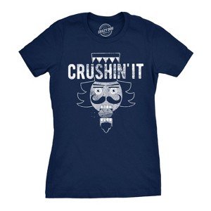 Womens Crushin It T Shirt Funny Christmas Nutcracker Tee For Ladies - Crazy Dog Women's T Shirt - 1 of 4