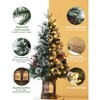 3 ft Pre-Lit Artificial Mini Christmas Tree with 78 Led Lights & Vintage Bells Base Festive Tabletop Decor with Berries - 3 of 4