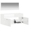 vidaXL Bathroom Cabinet With Mirror High gloss white Engineered wood - 3 of 4