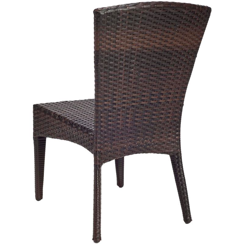 New Castle Wicker Side Chair (Set of 2) - Black/Brown - Safavieh., 4 of 7