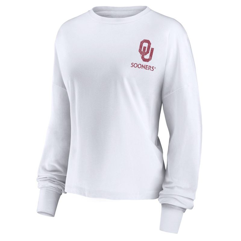 NCAA Oklahoma Sooners Women&#39;s White Staycation Long Sleeve T-Shirt, 2 of 4