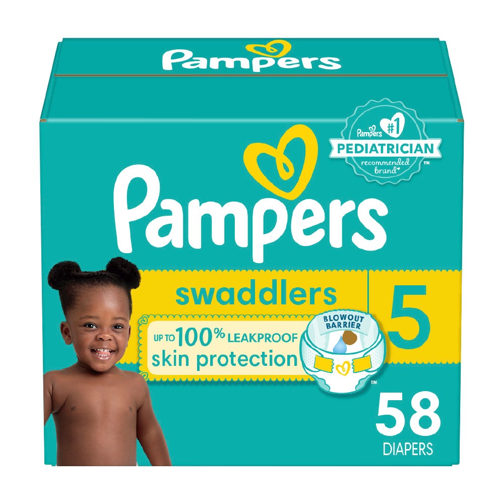 Photos - Nappies Pampers Swaddlers Active Baby Diapers Super Pack - Size 5 - 58ct 