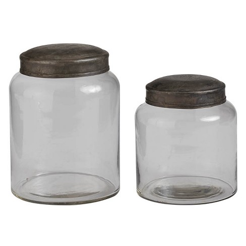 Park Lane 4 Glass Jar with Wood Spoon & Lid - Craft Containers - Crafts & Hobbies