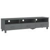 vidaXL TV Cabinet Dark Grey Solid Pinewood, MDF Standard TV Cabinet - 2 of 2