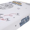 NoJo Star Wars May the Force Be With You White, Blue, and Gold Millennium Falcon and Death Star Photo Op Nursery Fitted Crib Sheet - 2 of 4