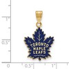 Black Bow Jewelry 14k Yellow Gold Plated Sterling Silver Toronto Maple Leafs NHL Large Pendant - 2 of 3