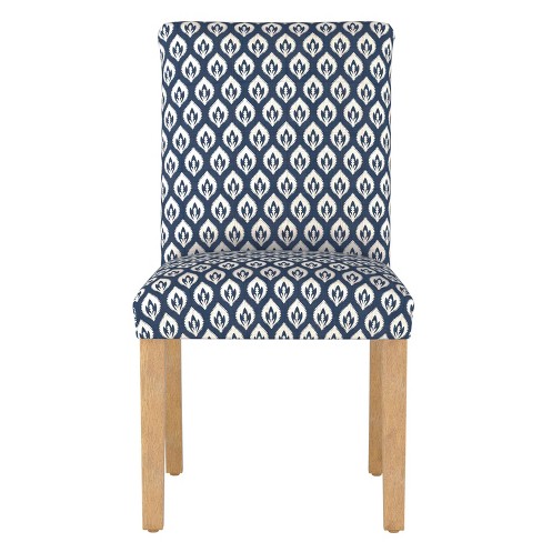 Hendrix Dining Chair In Damask Elliot, Navy Blue Patterned Dining Chairs