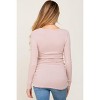 Pinkblush Light Pink Soft Knit Ruched Maternity Top - 3 of 4
