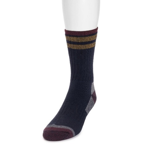 Quietwear Muk Luks Men s 8 Inch Heat Retainer Hiking Socks Navy Os Target