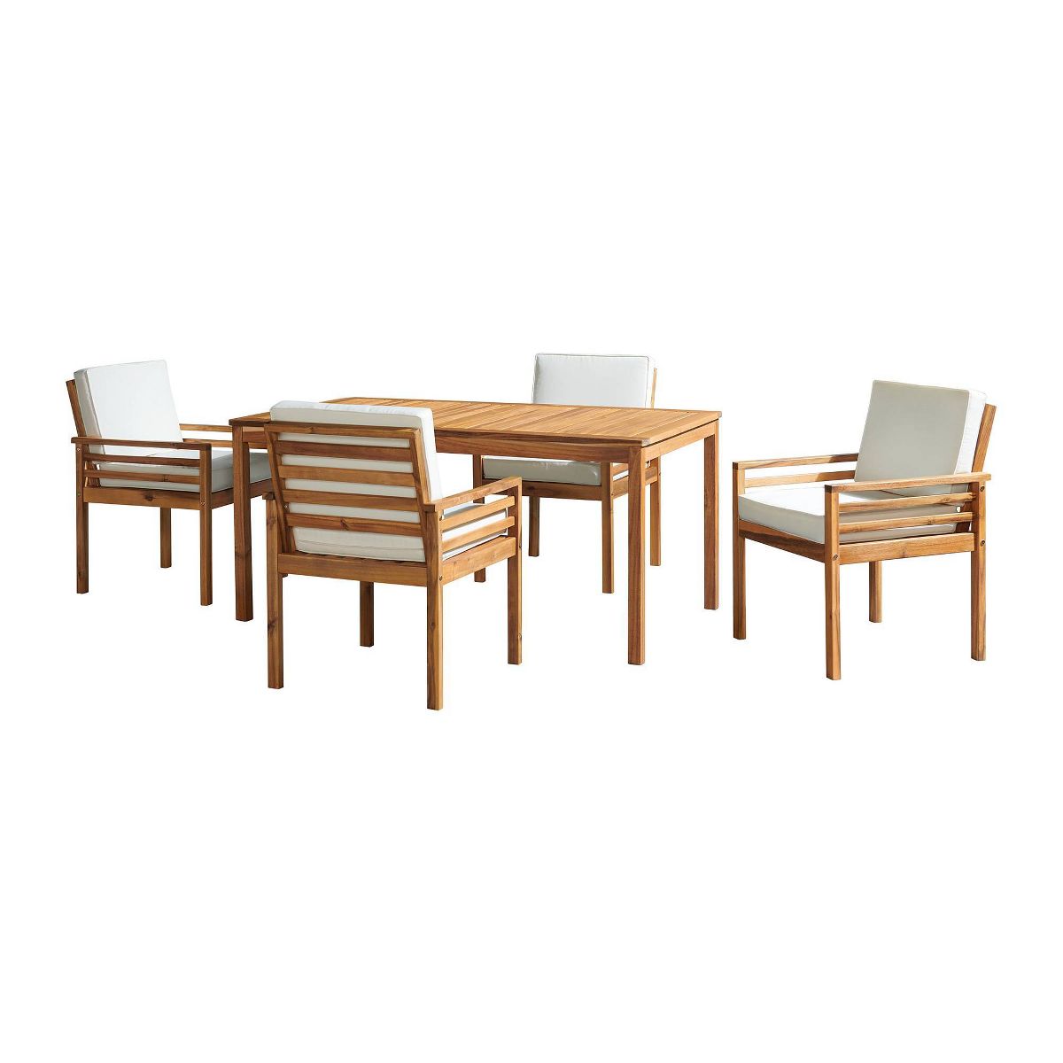 Alaterre Furniture 6pc Outdoor Patio Dining Set, Okemo Table with 10' Auto Tilt Umbrella - thumbnail 3
