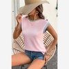 Amaryllis Women’s Ribbed Knit Sleeveless Top with Contrast Trim Round Neck Colorblock Armholes - 3 of 4