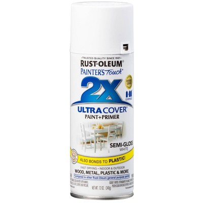 Rust-Oleum 12oz 2X Painter's Touch Ultra Cover Semi Gloss Spray Paint White