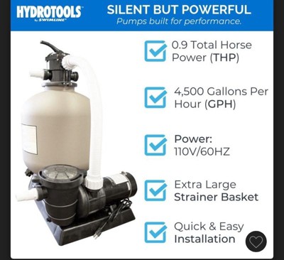 Hydrotools By Swimline Sand Filter Combo Set With Stand & Multi Port Valve  : Target