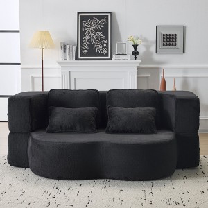 VASIP  Queen Size Foldable Sofa Bed, Plush Futon Sofa , Supportive High-Density Foam,  Convertible Sleeper Sofa,for Guest Room, Living Room - 1 of 4