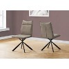 Monarch Specialties Dining Chair Set Of 2 Side Upholstered Kitchen Dining Room Fabric Metal Beige Black Contemporary Modern - image 3 of 4