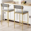 Bar Stools Set of 2, Upholstered Counter Height Bar Stools with Backrest and Footrest, Kitchen Barstools for Island, Counter Bar, Easy Assembly - 4 of 4