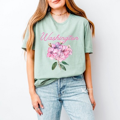 Simply Sage Market Washington Flower Colorful Short Sleeve Tee