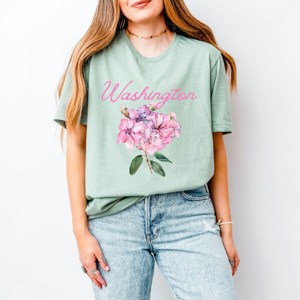 Simply Sage Market Washington Flower Colorful Short Sleeve Tee - 1 of 4