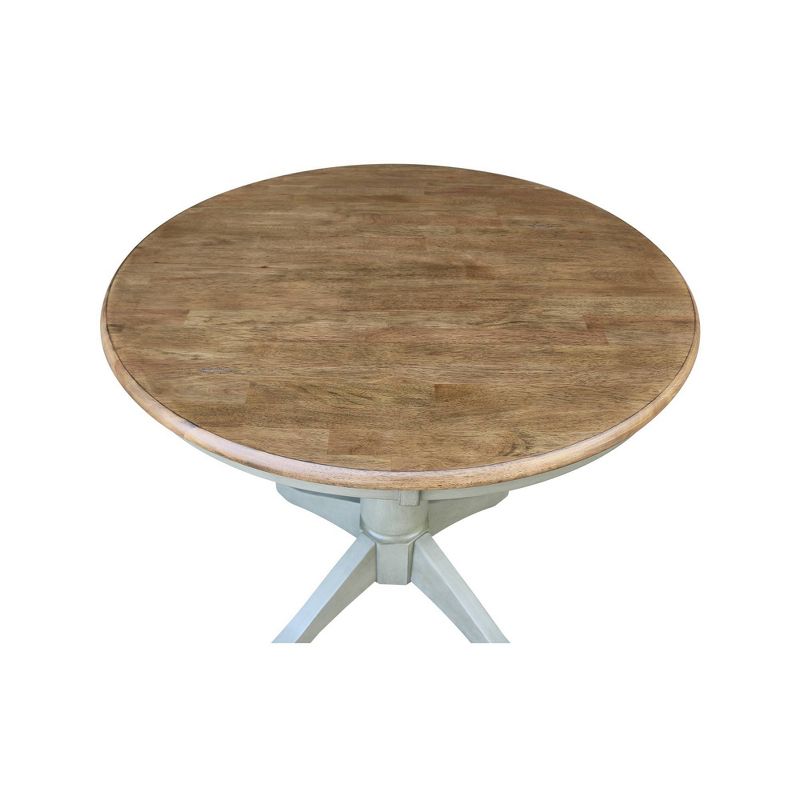 30&#34; Dining Height Waylan Round Pedestal Table Hickory Brown/Stone Gray - International Concepts, 4 of 8