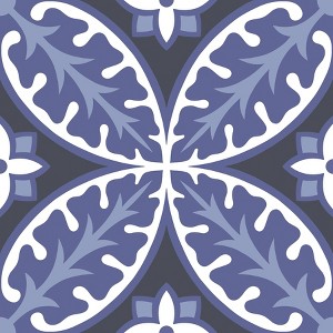 4'x5' FloorPops Set of 20 Capri Peel & Stick Floor Tiles Violet/White/Gray - Brewster: Mosaic Vinyl Flooring, Stain-Resistant - 1 of 4