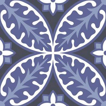 4'x5' FloorPops Set of 20 Capri Peel & Stick Floor Tiles Violet/White/Gray - Brewster