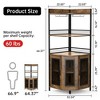Garvee Corner Bar Cabinet, 5-Tier Industrial Wine Cabinet with Glass Holder, Industrial Liquor Cabinet with Adjustable Shelf, Rustic Brown - 2 of 4