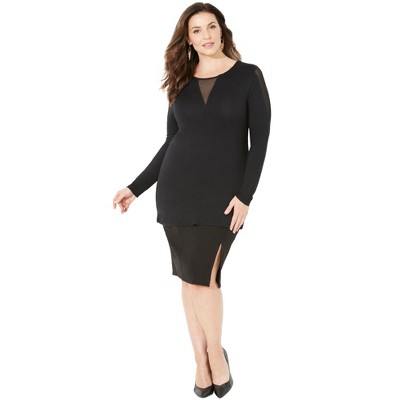 Catherines Women's Plus Size Curvy Collection Mesh Inset Top - 2x ...