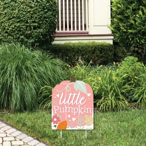 Big Dot of Happiness Girl Little Pumpkin - Outdoor Lawn Sign - Fall Birthday Party or Baby Shower Yard Sign - 1 Piece - 1 of 4