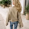 Amaryllis Women's Oversized Fleece-Lined Pullover Sweatshirt with Ribbed Cuffs and Hem - 3 of 4