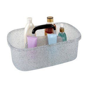 Granite Look Plastic Bath Tote Gray - Bath Bliss: Polypropylene Freestanding Shower Organizer, Dorm Essential - 1 of 3