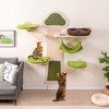 Tangkula Wall-Mounted Cat Tower w/ Bed Hammock Sisal Scratching Post & Mats Cushions - 2 of 4