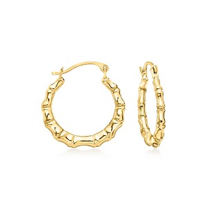 Ross-Simons 10kt Yellow Gold Bamboo Hoop Earrings - 1 of 3