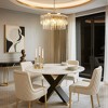 LNC Miswinamp 6-Lights 23.6" Modern   Luxury Tiered Drum Draped-Glass Chandelier, Gold - 2 of 4