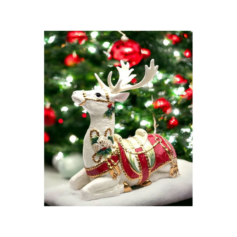 Kevins Gift Shoppe Ceramic Christmas Fantasia Sitting Deer Figurine, 3 of 4