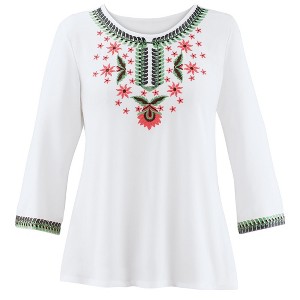 Collections Etc Multi Embroidered Tunic - 1 of 4