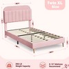 Twin/Twin XL Bed Frame with Storage Headboard Velvet Upholstered Platform Bedframe for Kids No Box Spring Needed - 2 of 4